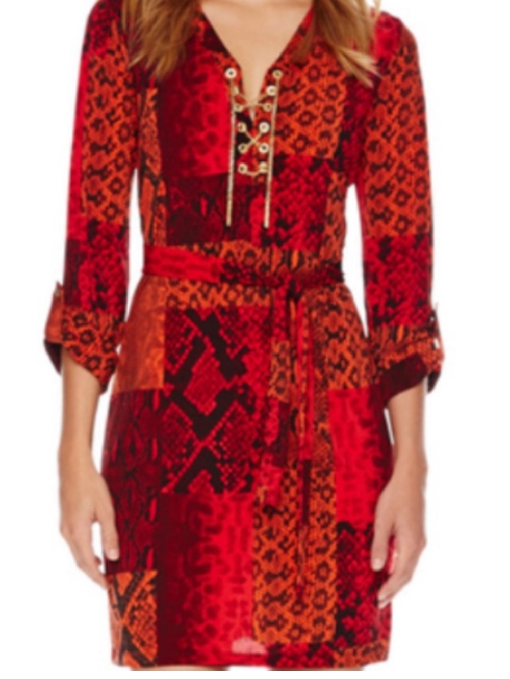 🆕 Michael Kors Red Blaze snakeskin dress